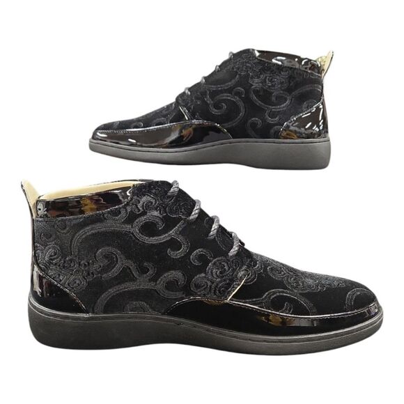 BROOKLYN MEN'S BLACK MID TOPS WITH PAISLEY SUEDE BY GLOBE FOOTWEAR. 6933 - Picture 3 of 8